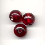 10mm round glitter lamp beads - ruby