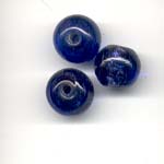 10mm round glitter lamp beads - royal blue