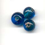 10mm round glitter lamp beads - turquoise