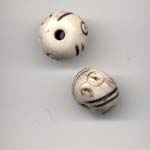 12mm round bone beads - Eye