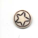 16mm Carved round bone disc - Star