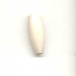 Perles Bois  - Olives 7x21mm - Blanc