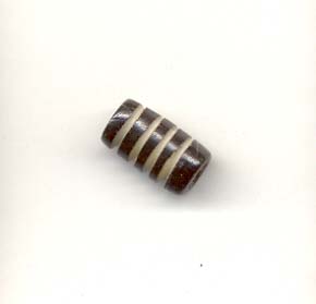 12mm tubular bone beads - Stripy