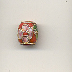 10mm tubular enamel beads - Red