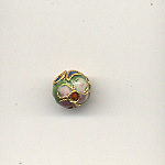 8mm round enamel beads - Green