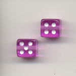 9mm coloured dice - mauve