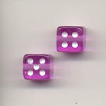 9mm coloured dice - mauve