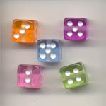 Plastic dice beads