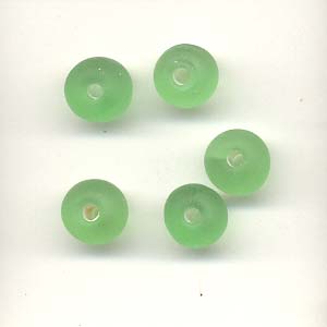 7mm round frosted  glass lamp beads - Apple green