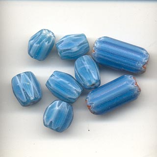 Indian glass bead mix - Turquoise chevron