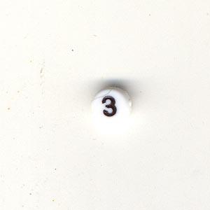 Number beads - Black  on white - 3