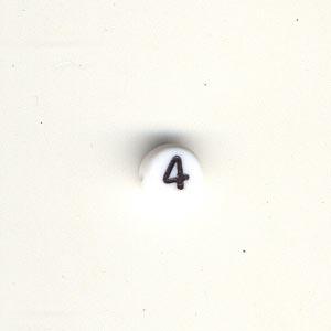 Number beads - Black  on white - 4