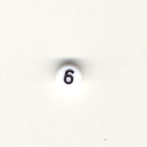 Number beads - Black  on white - 6