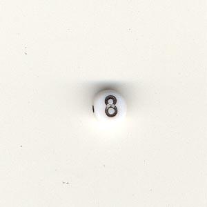 Number beads - Black  on white - 8