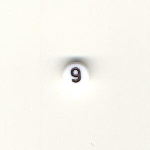 Number beads - Black  on white - 9