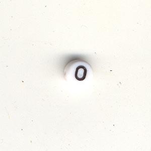 Number beads - Black  on white - 0