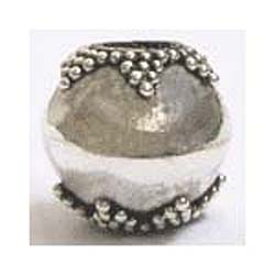Bali silver bead - Sphere - 9x10mm