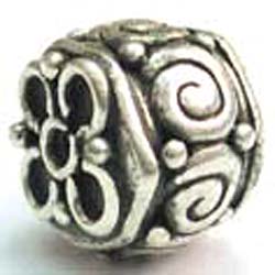 Bali silver bead - Sphere - 8x9mm