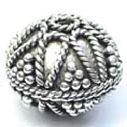 Bali silver bead - Sphere - 14x11mm
