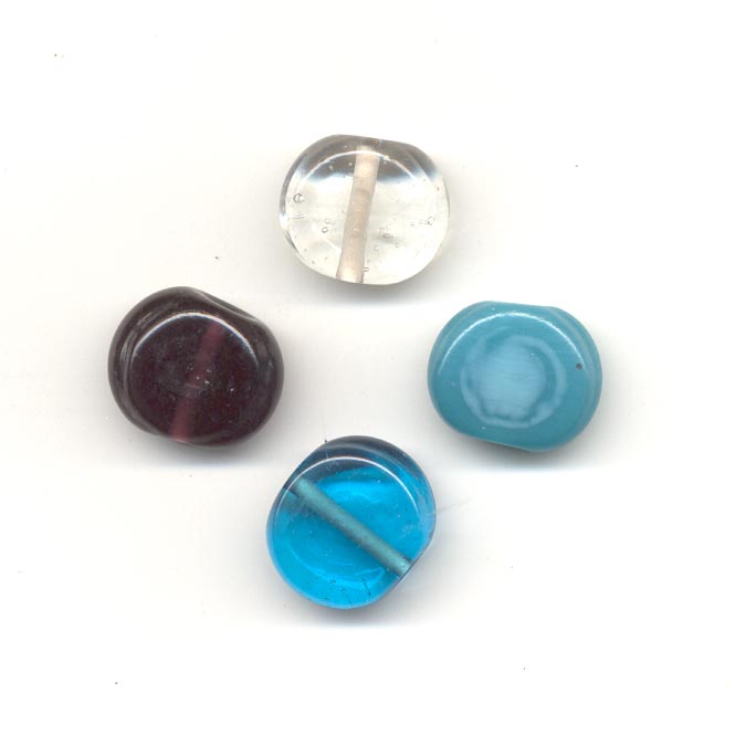 Indian glass lozenge beads - 17x15mm - Mixed