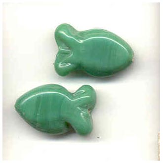 Indian glass opaque fish - Apple green