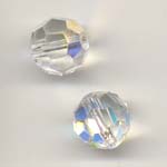 Faceted glass beads - 10mm -  AB Crystal