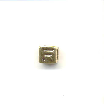 Gold alphabet beads - Letter F