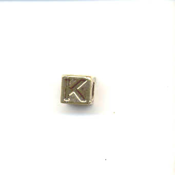 Gold alphabet beads - Letter K