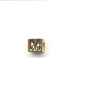 Gold alphabet beads - Letter M