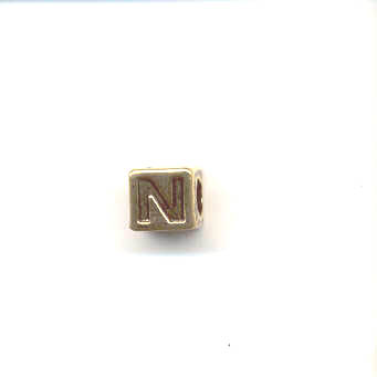 Gold alphabet beads - Letter N