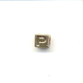 Gold alphabet beads - Letter P