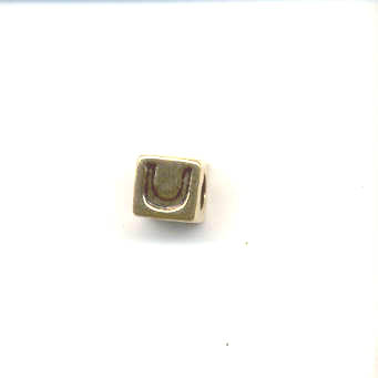 Gold alphabet beads - Letter U