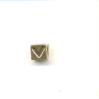 Gold alphabet beads - Letter V