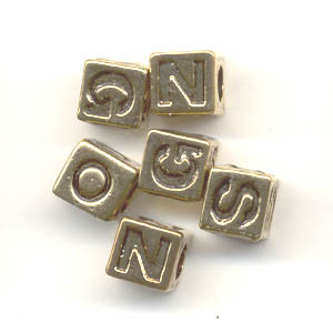 Gold alphabet beads - Mixed