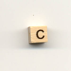 Wooden alphabet beads - Letter C