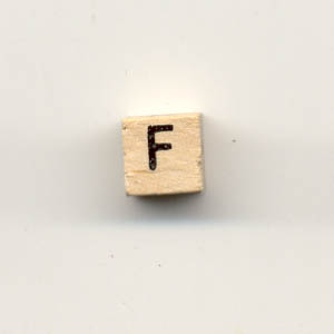 Wooden alphabet beads - Letter F