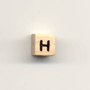 Wooden alphabet beads - Letter H