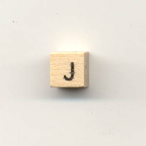 Wooden alphabet beads - Letter J