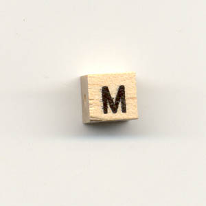Wooden alphabet beads - Letter M