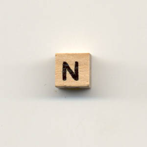 Wooden alphabet beads - Letter N