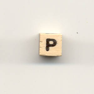 Wooden alphabet beads - Letter P