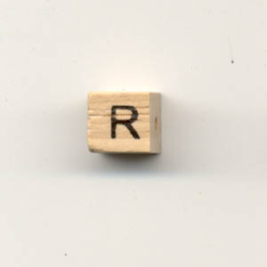 Wooden alphabet beads - Letter R