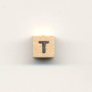 Wooden alphabet beads - Letter T