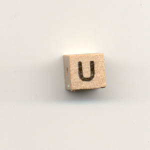 Wooden alphabet beads - Letter U