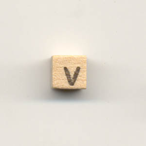 Wooden alphabet beads - Letter V