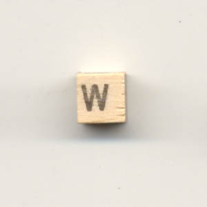 Wooden alphabet beads - Letter W