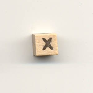 Wooden alphabet beads - Letter X