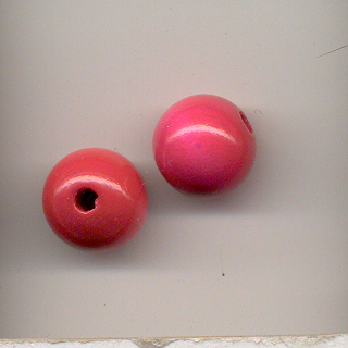 Wooden Beads, 12mm, Fushia