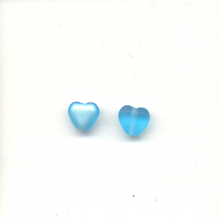 6mm glass hearts - AB Aquamarine