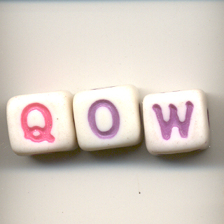 11mm white plastic alphabet beads - Choice